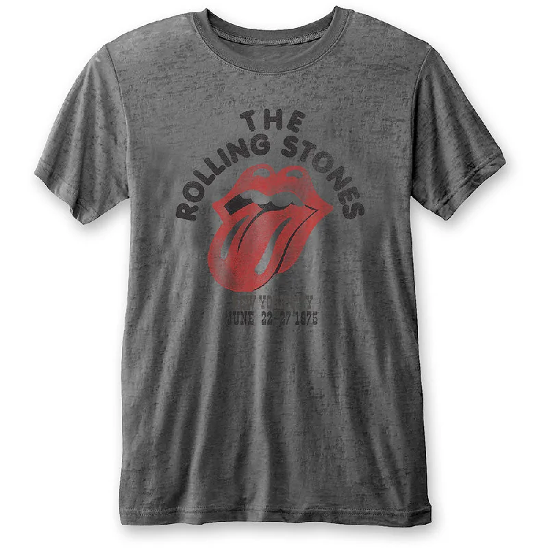 The Rolling Stones | Official Band T-Shirt | New York City 75 (Burn Out) Cotton Fabric Linen Fabric Terry Fabric