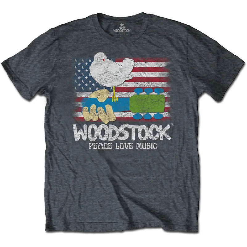 Woodstock | Official Band T-shirt | Flag Silk Blend Satin Velvet