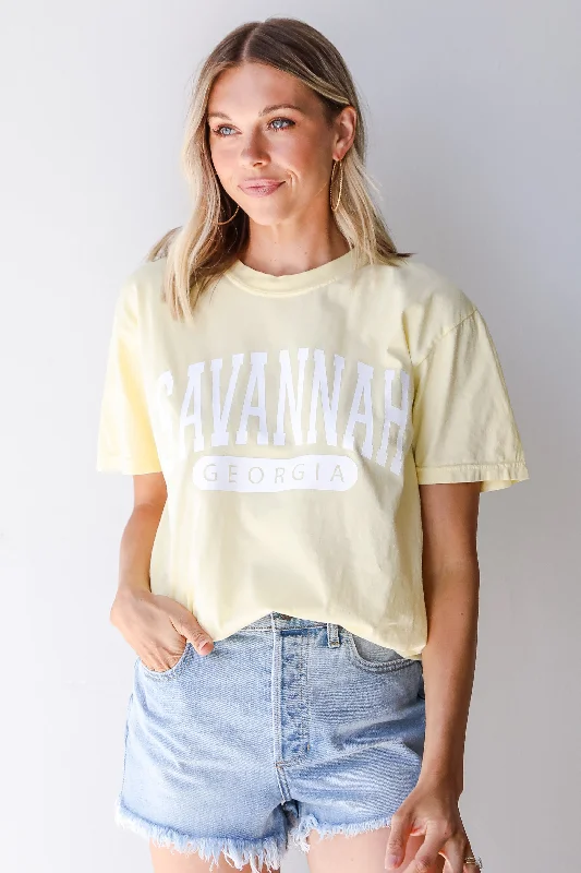 Yellow Savannah Tee Oversized T-Shirt Spandex breathable