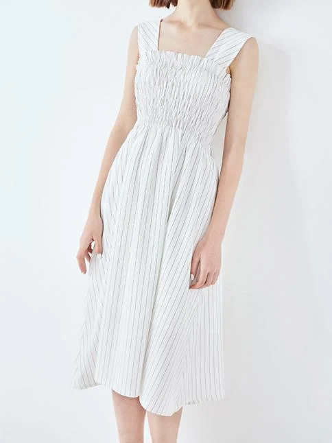 VINTAGE STRIPES MIDI DRESS Trendy Knit Midi Dress