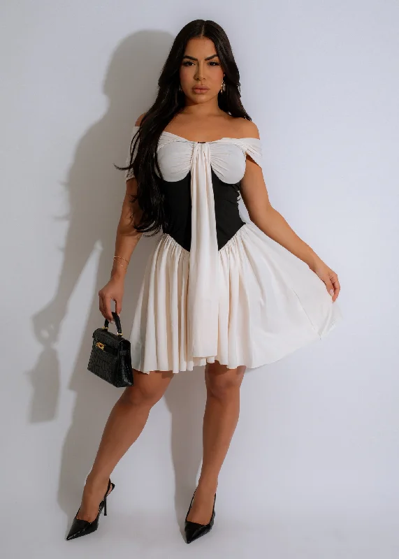 Harmony Of Contrasts Mini Dress White Stylish Spaghetti Strap Mini Dress