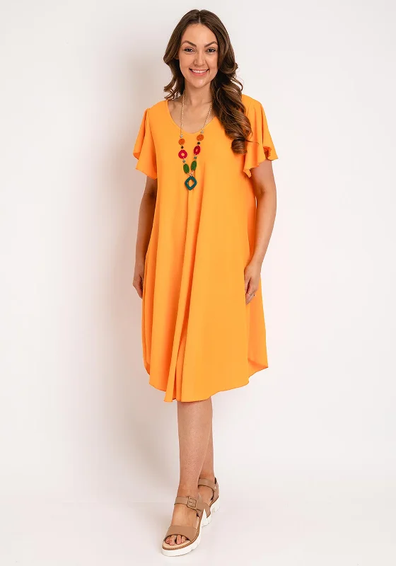 The Serafina Collection One Size Tunic Mini Dress, Orange Cozy Satin Mini Dress