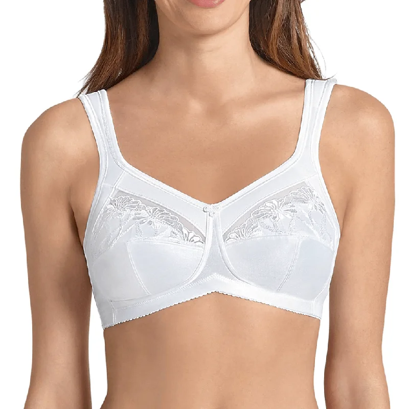 Anita Safina Wireless Post Operative bra, White Comfortable Lace Bralette