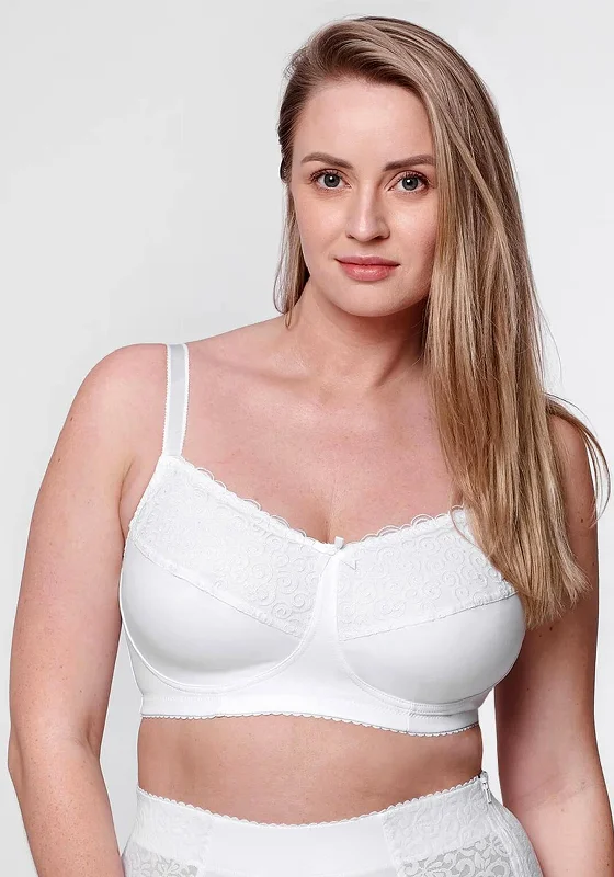 Kudreshov Lingerie Oresta Wire Free Mastectomy Bra, White Active Support Bra