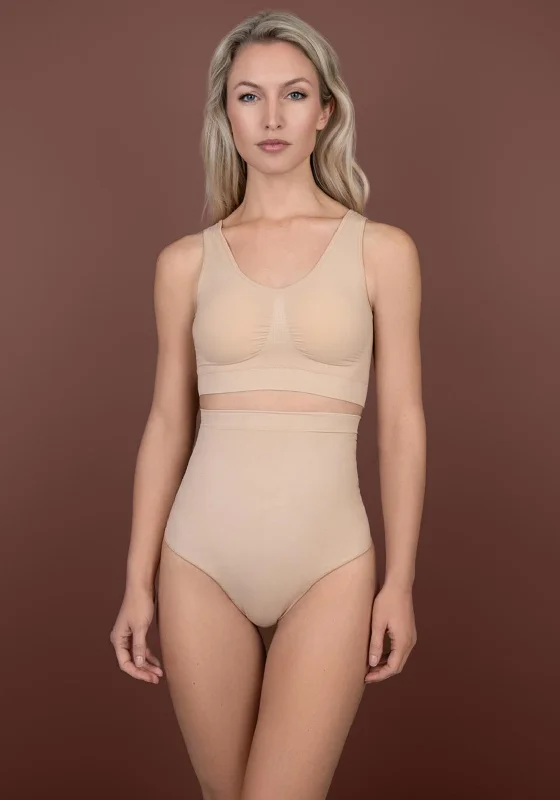 Bye Bra Seamless Velvet Touch Bra Top, Beige Push-Up Padded Bra