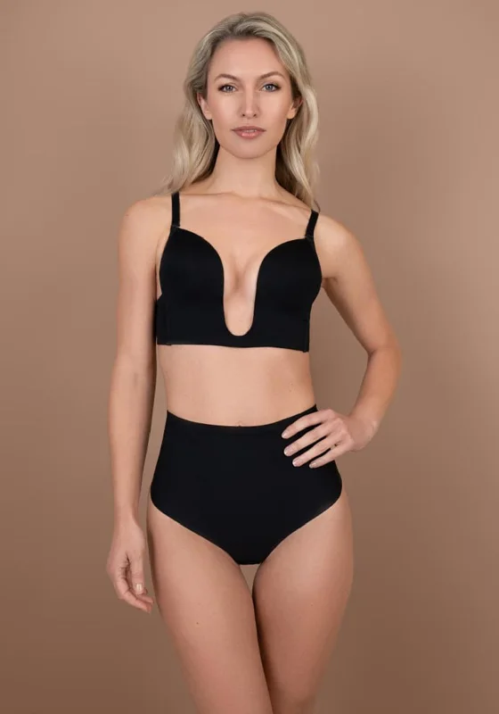 Bye Bra Ultra Plunge Bra, Black Soft Cup Bralette