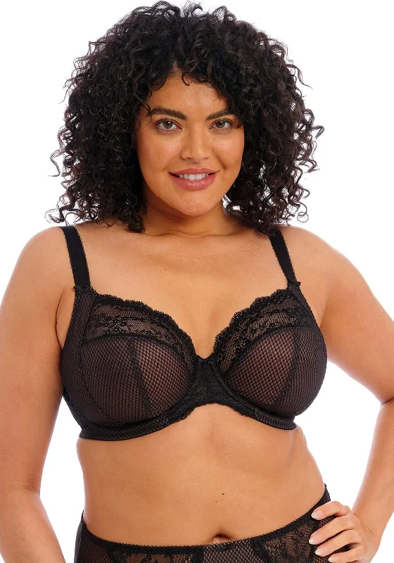 Elomi Charley Stretch Plunge Bra, Black Comfortable Fit Bralette