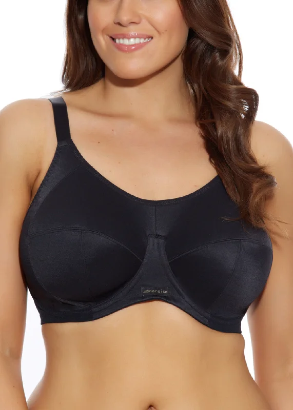 Energise EL8041 Sports Bra with J-Hook (Black) Adjustable Fit Bra