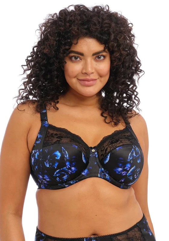 ELomi Morgan Full Cup Bra, Black and Blue Smooth Push-Up Bra