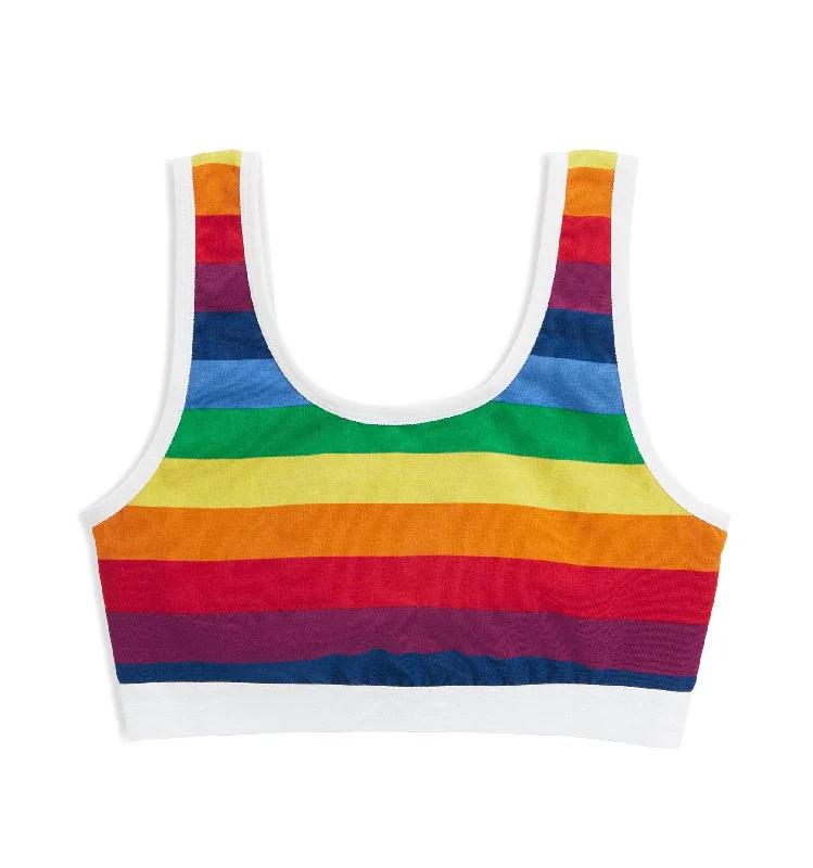 Essentials Soft Bra - Rainbow Pride Stripes Lightly Padded Bra