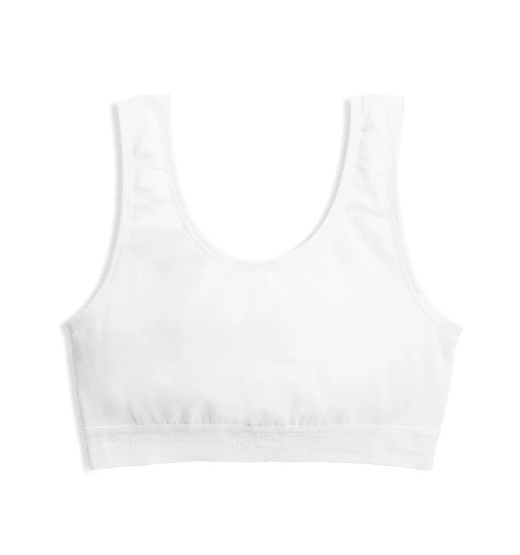 Essentials Soft Bra - X= White Adjustable Bra Straps