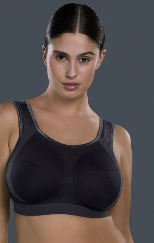 Extreme Control Plus-5567 Sports Bra -Black/Anthracite Elegant Lace Bralette