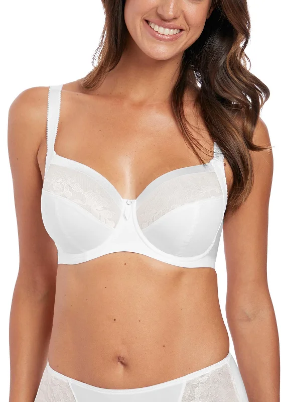 Fantasie Illusion Side Support Bra, White Supportive Wireless Bra