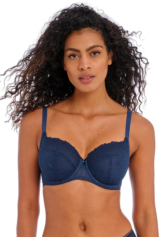 Freya Catwalk Side Support Bra, Midnight Comfort Fit Bralette