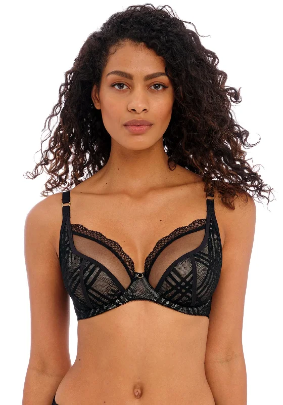 Freya Fatale Plunge Bra, Black Comfortable Bralette Style