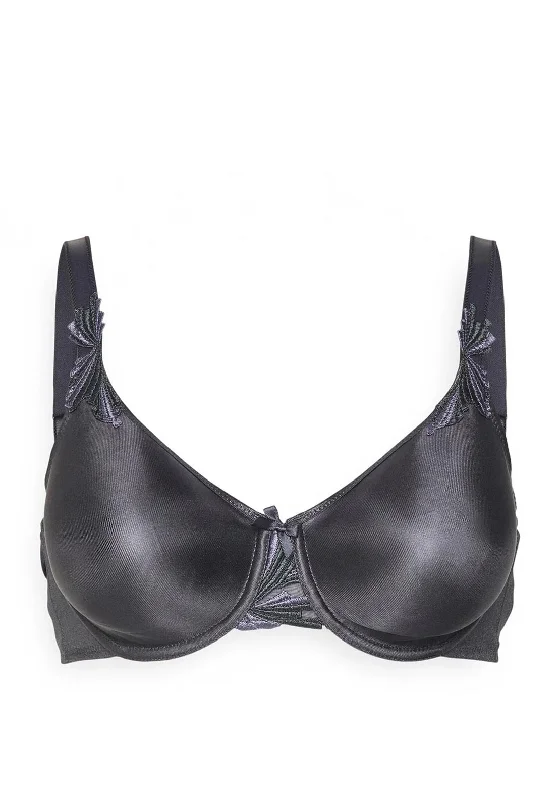 Chantelle Hedona Unlined Underwired Bra, Charcoal Sexy Mesh Bra