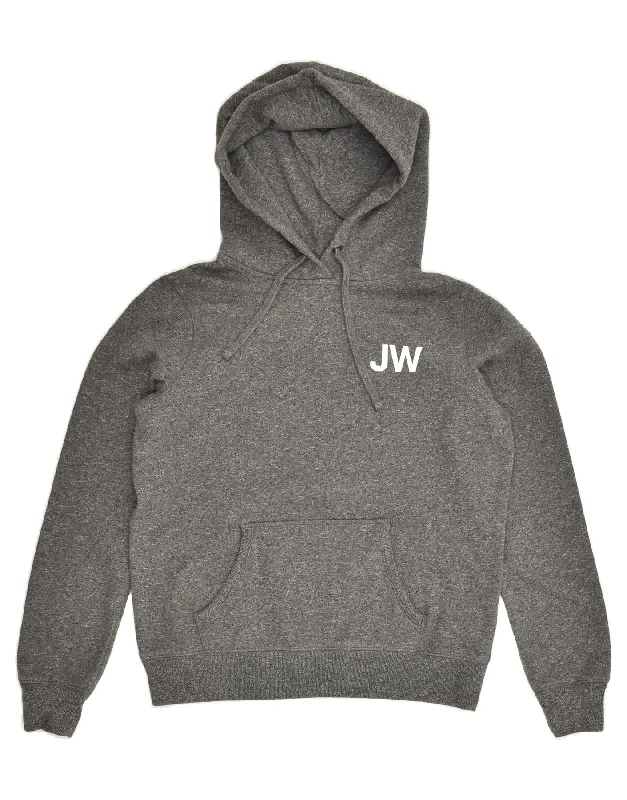 JACK WILLS Womens Hoodie Jumper UK 14 Large Grey Cotton Hoodie with Strings Custom Fit Adjustable