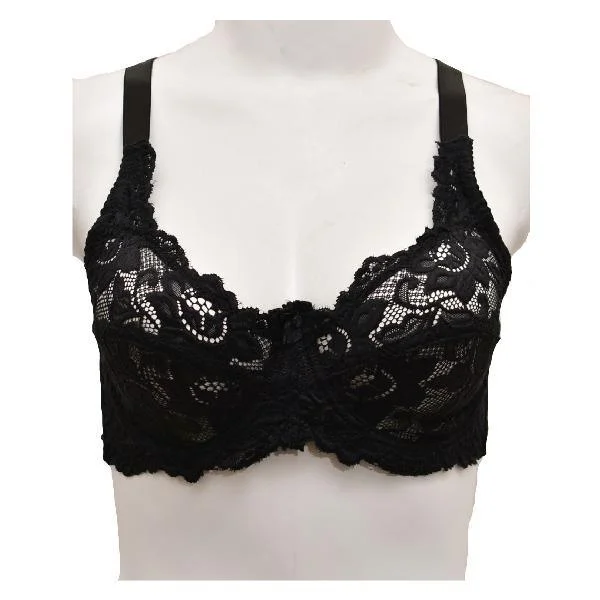 Net and Lace Embroidered Fancy Bra Ultra-Light Bra