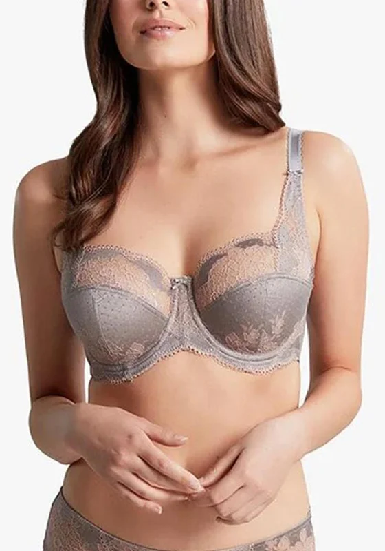 Panache Clara Full Cup Bra, Opal Grey Elegant Silk Bra