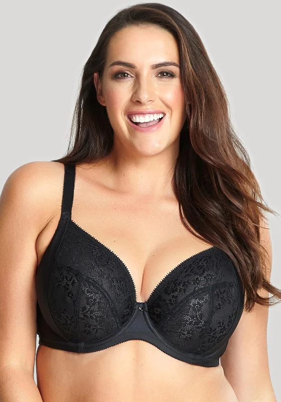 Sculptresse by Panache Roxie Plunge Bra, Black Stylish Lace Bralette