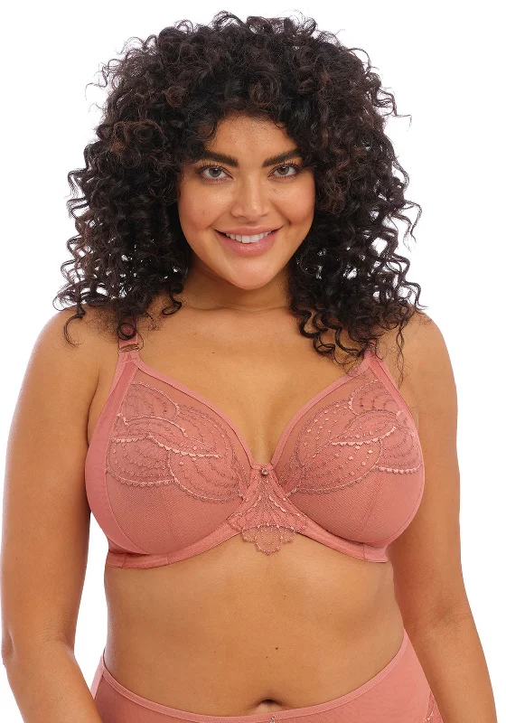 Elomi Priya Plunge Bra, Rose Gold Chic Lace Bralette