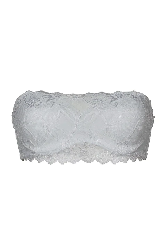 The Loren Lace Strapless Bra, White Comfortable Fit Bralette