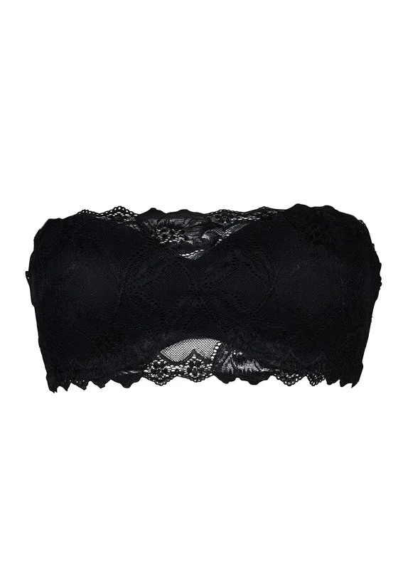 The Loren Lace Strapless Bra, Black Versatile Bralette Set