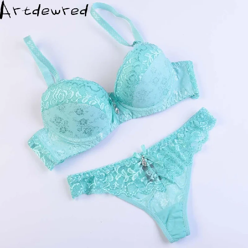 Women's Lingerie Padded Lace Push Up Bra And Lace low Rise Thongs Set Push-Up Bra Set Women's Lingerie Padded Lace Push Up Bra And Lace low Rise Thongs Set Push-Up Bra Set