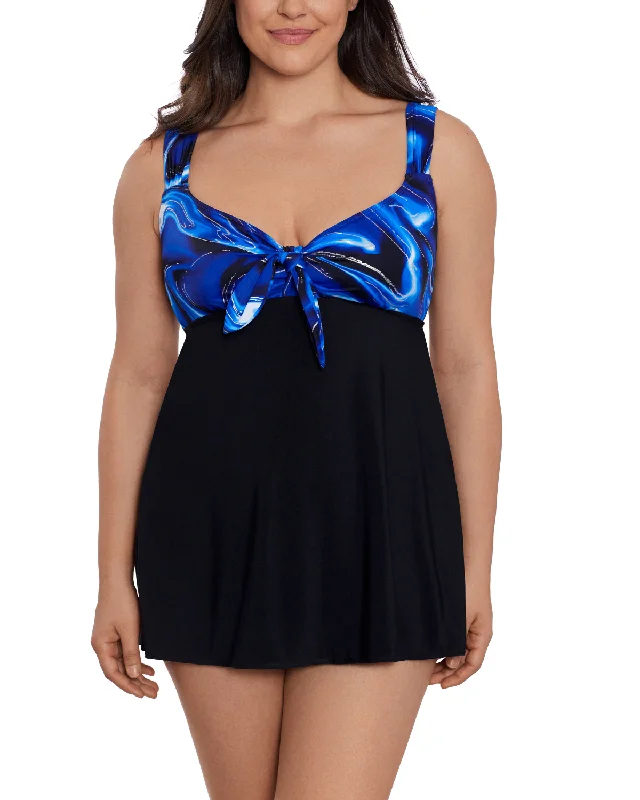 2024 Longitude Infinite Shine Tie Front Swimdress - L240130 Comfortable Swim Shorts