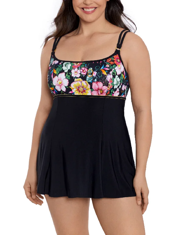 2024 Longitude True Romance Empire Swimdress - L242620 Flirty Ruffle Swimsuit