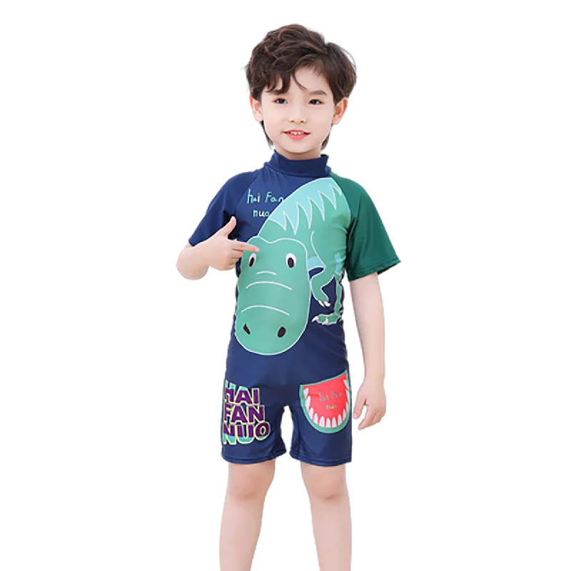 Fancydresswale Dragon Swimsuit half sleeves for kids Floral Print Swimsuit