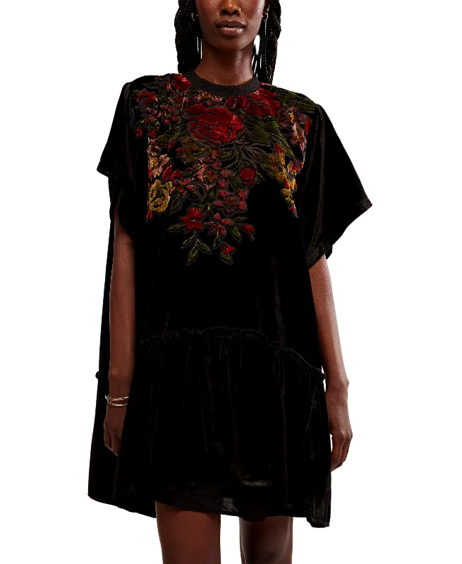 FREE PEOPLE SWEET ECHOES MINI DRESS Elegant Satin Lace Mini Dress