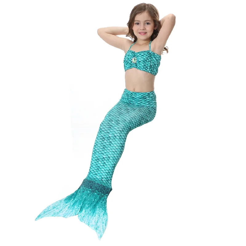 Fancydresswale Mermaid swimming costume for Girls- Green Soft Beachwear Set