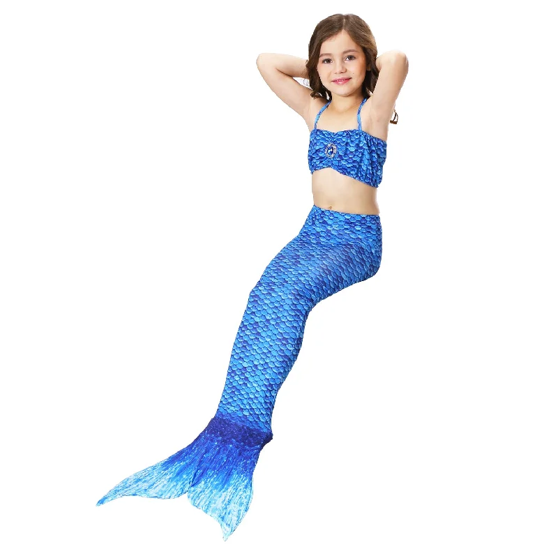 Fancydresswale Mermaid swimsuit for Girls- Navy Blue Adjustable Strap Swimsuit