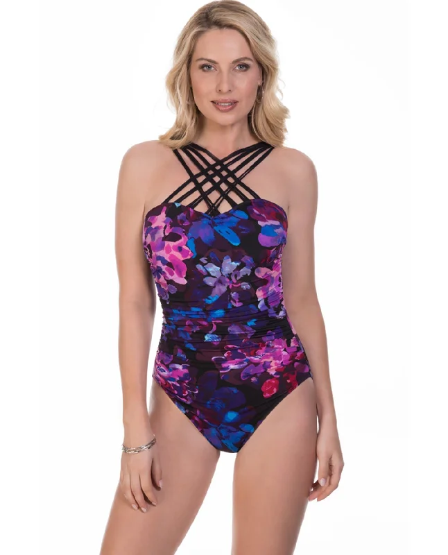 Magicsuit Divine Giselle Strappy High Neck One Piece Swimsuit Chic Beach Cover-Up