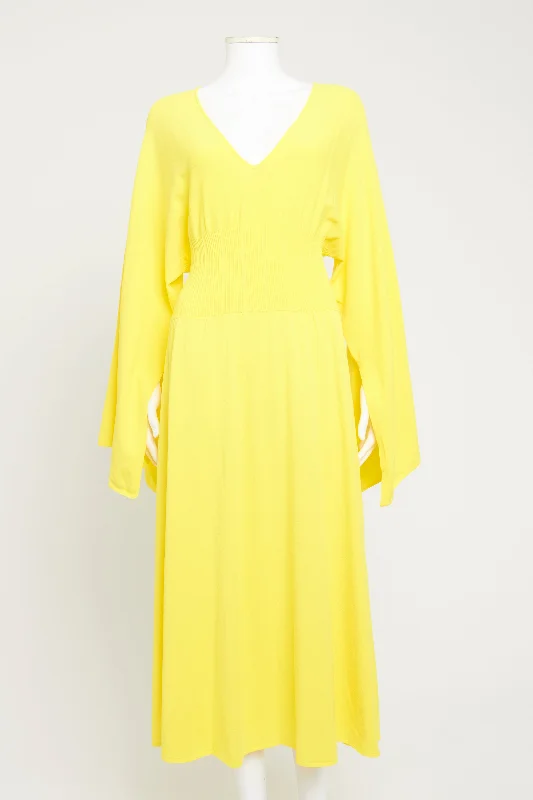Marigold Viscose Blend Preowned Augusta Knitted Midi Dress Trendy Ruffle Hem Midi Dress Marigold Viscose Blend Preowned Augusta Knitted Midi Dress Trendy Ruffle Hem Midi Dress
