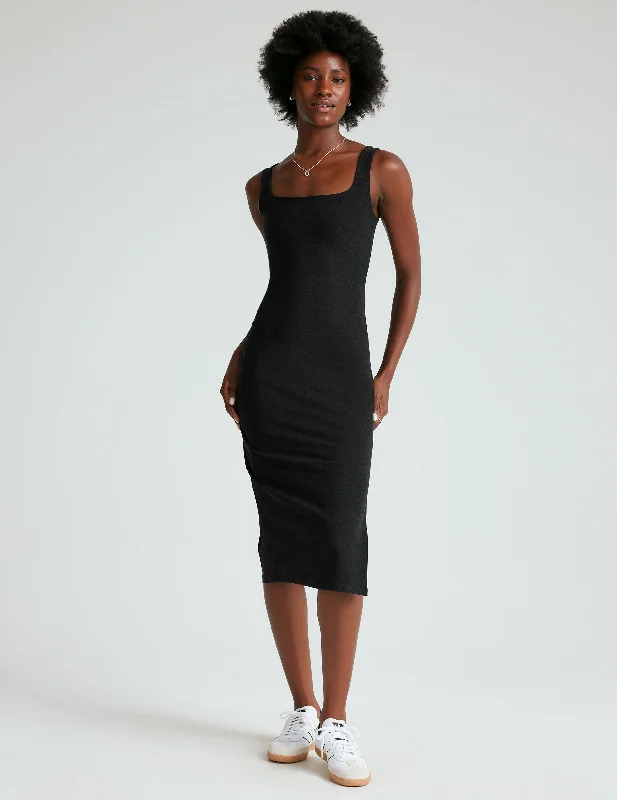 Spacedye Icon Midi Dress Comfortable Deep V Midi Dress