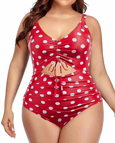 Women's Plus Size Cutout One Piece Swimsuit Tummy Control Monokini Swimwear Trendy Swimwear Set