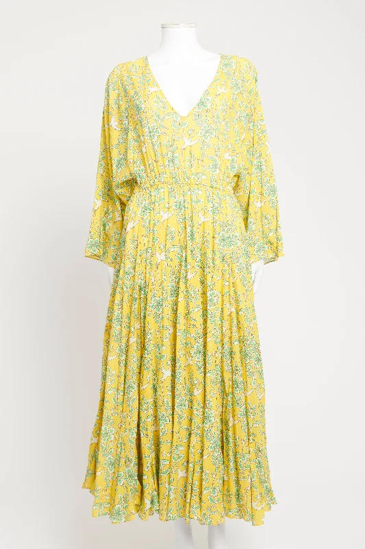 Yellow Cotton Preowned Emily Floral Print Midi Dress Fashionable Off-Shoulder Dress Midi Yellow Cotton Preowned Emily Floral Print Midi Dress Fashionable Off-Shoulder Dress Midi