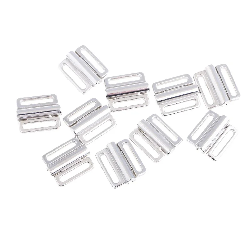 Max 10 Sets BIKINI CLIPS Hook & Snap Metal Strap Bra Fastener Swimwear 10mm Plunge Neckline Swimsuit Max 10 Sets BIKINI CLIPS Hook & Snap Metal Strap Bra Fastener Swimwear 10mm Plunge Neckline Swimsuit