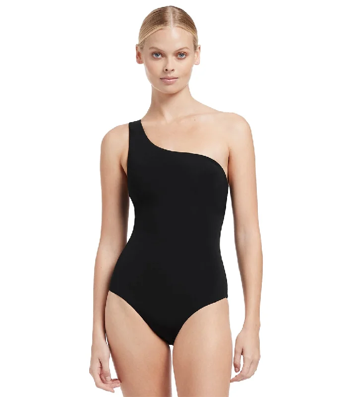 Jets Swimwear Australia Women's Jetset One Shoulder One Piece Swimsuit Black Elegant Halter Bikini Jets Swimwear Australia Women's Jetset One Shoulder One Piece Swimsuit Black Elegant Halter Bikini