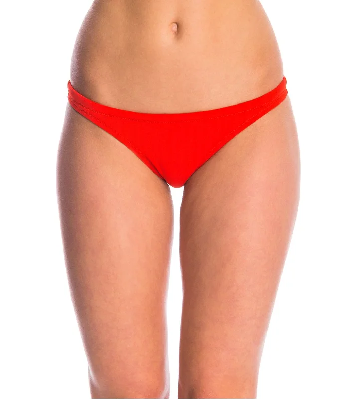 Speedo Solid Lo-Rise Swimsuit Bottom Fiery Red Ruffled Swimsuit Top