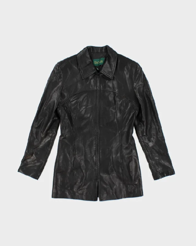 Danier Black Leather Jacket - M Rayon Fabric Velvet Fabric Corduroy Fabric