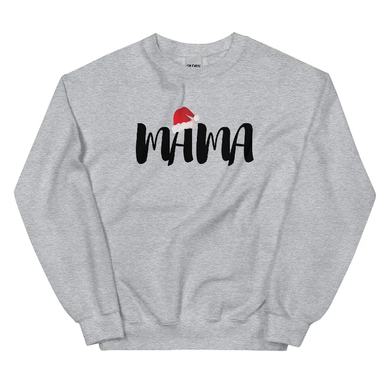 Holiday Mama Sweatshirt Hoodie with Mock Neck Collared Structured
