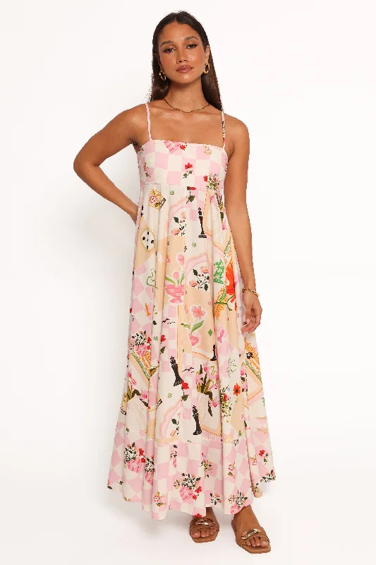 Jaymes Maxi Dress - Floral Cozy Spaghetti Strap Maxi Dress