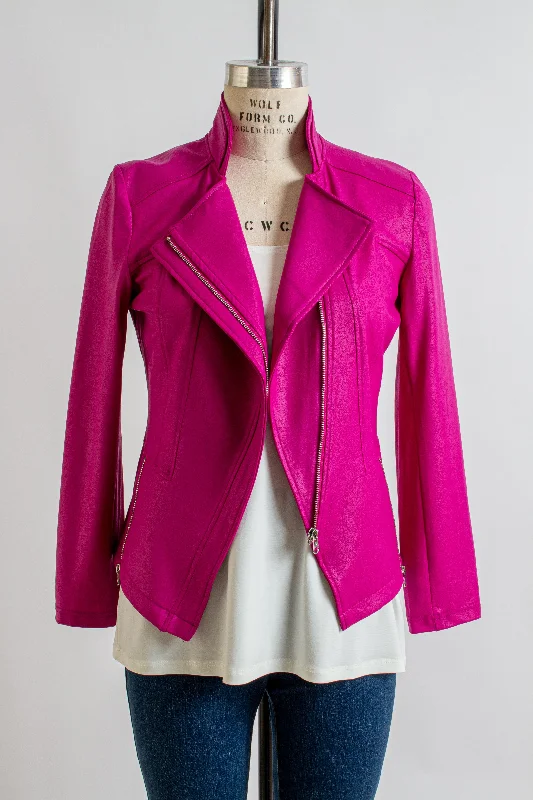 Liquid Leather™ Signature Jacket in Magenta Insulated Jacket Fitted Jacket Loose Jacket