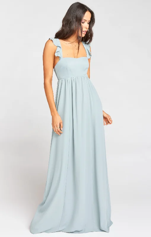 June Maxi Dress ~ Silver Sage Crisp Trendy A-Line Maxi Dress