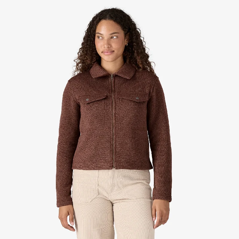 Patagonia Women's Better Sweater Zippered Fleece Chore Jacket - DULSE MAUVE Faux Fur Fabric Real Fur Fabric Shearling Fabric