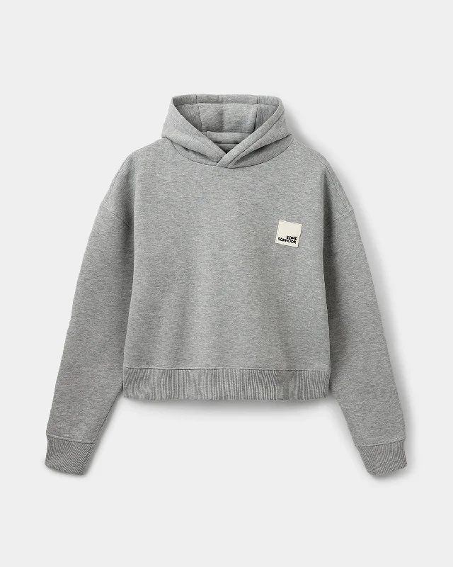 BASIKSW HOODIE - Grey melange Hoodie with Double Zipper Versatile Adjustable