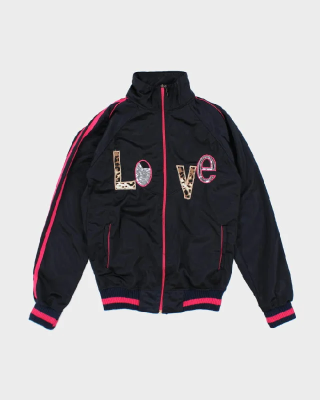 Y2k 00s Love Track Jacket - S Denim Jacket Leather Jacket Suede Jacket